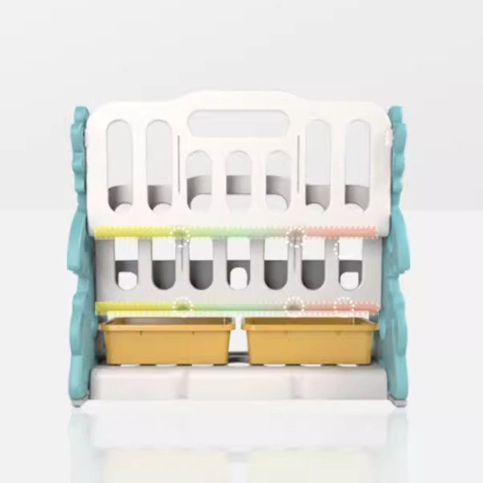 RON Kids book shelf rack with storage organiser / Children Montessori Playroom Kindergarten School furniture