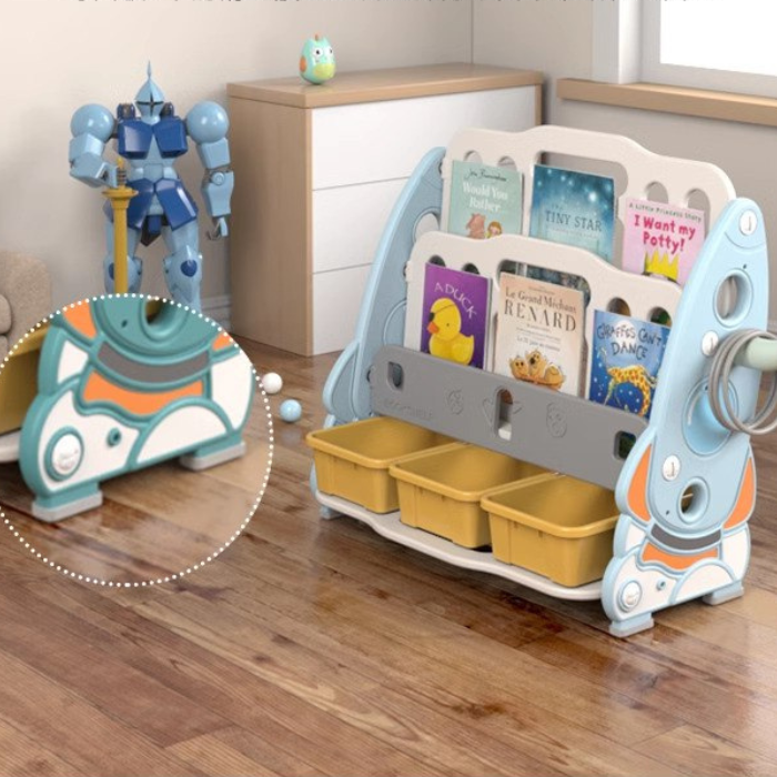 RON Kids book shelf rack with storage organiser / Children Montessori Playroom Kindergarten School furniture