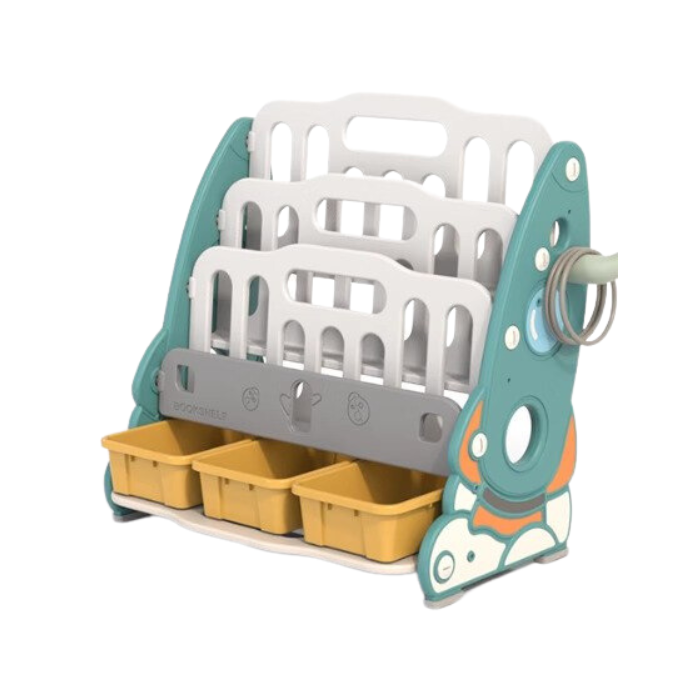 RON Kids book shelf rack with storage organiser / Children Montessori Playroom Kindergarten School furniture