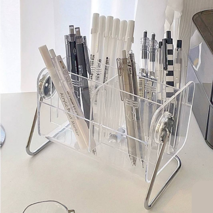 Acrylic Desktop Rack organiser for Pen Holder / cosmetic / TV remote living room table / Bedroom table