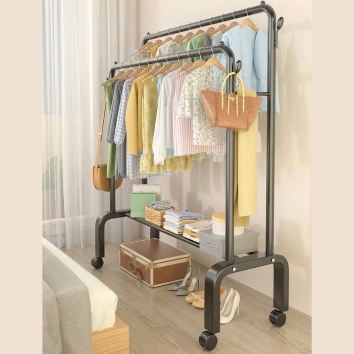 Laysa Clothes Rack, Garment Rack for Hanging Clothes, Multi-functional laundry organiser