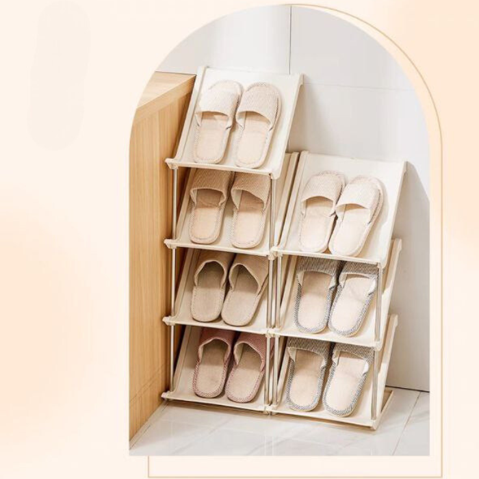 Minimalist Tall multi-layer sandwich style shoe rack | for BTO condo dormitory living room bedroom bathroom