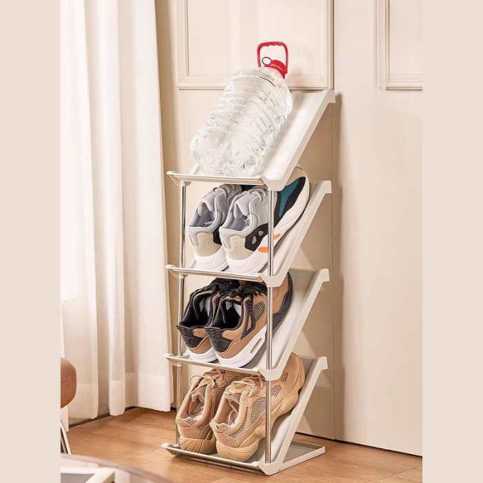 Minimalist Tall multi-layer sandwich style shoe rack | for BTO condo dormitory living room bedroom bathroom