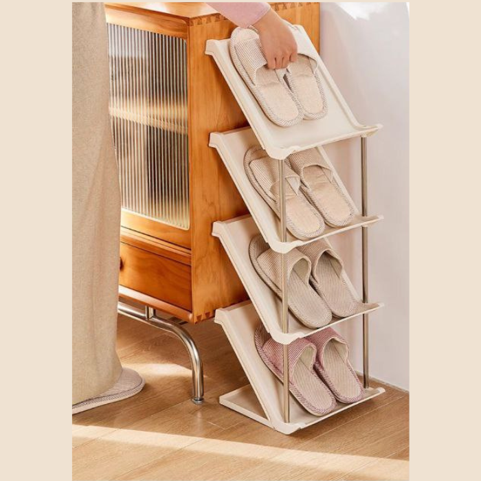 Minimalist Tall multi-layer sandwich style shoe rack | for BTO condo dormitory living room bedroom bathroom