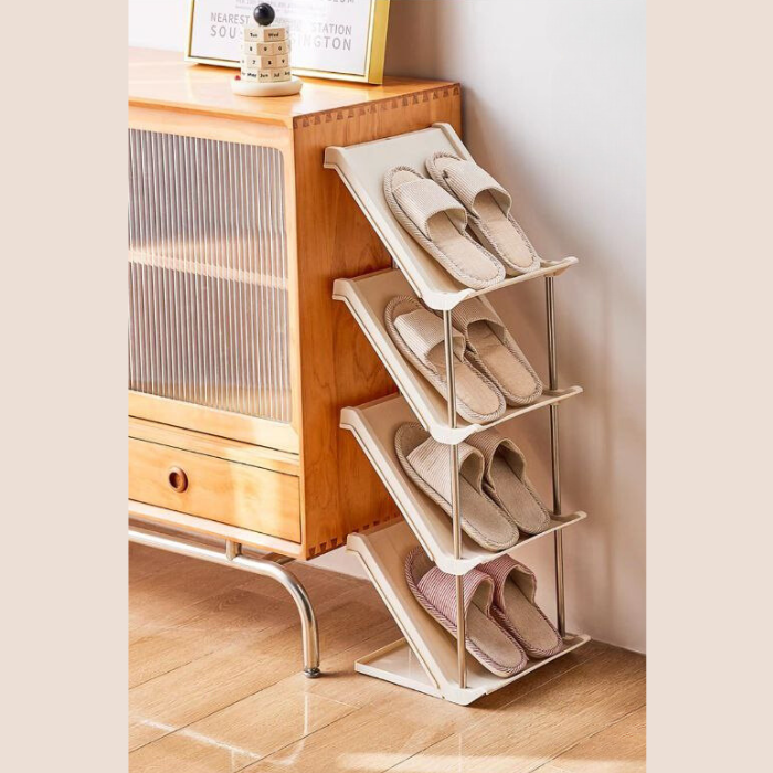 Minimalist Tall multi-layer sandwich style shoe rack | for BTO condo dormitory living room bedroom bathroom