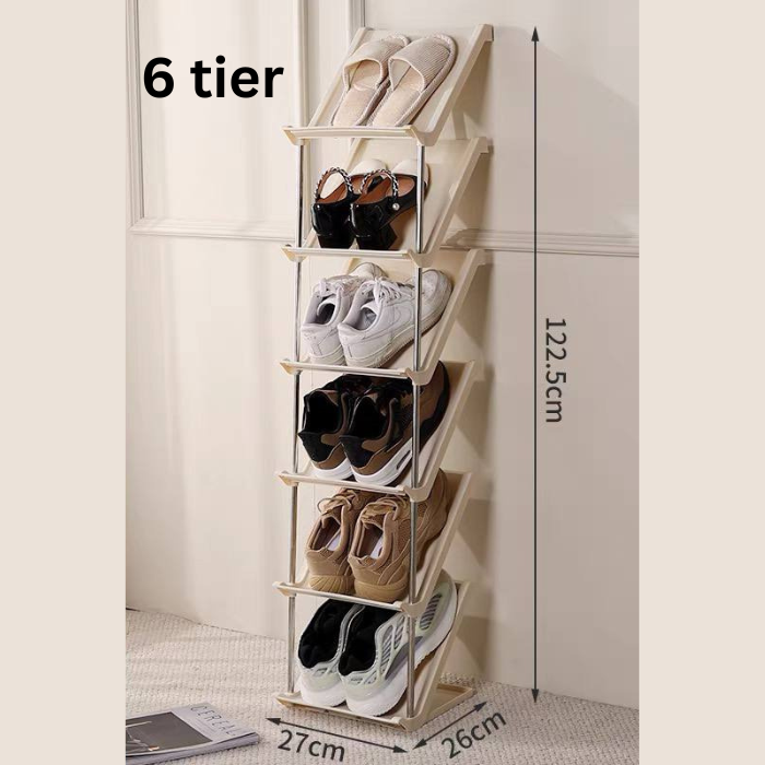 Minimalist Tall multi-layer sandwich style shoe rack | for BTO condo dormitory living room bedroom bathroom