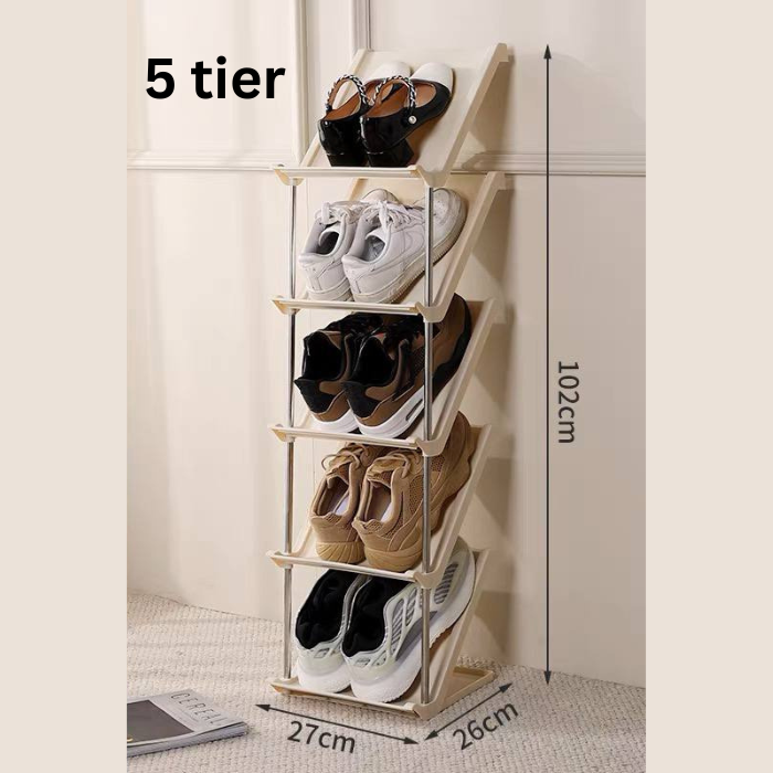 Minimalist Tall multi-layer sandwich style shoe rack | for BTO condo dormitory living room bedroom bathroom