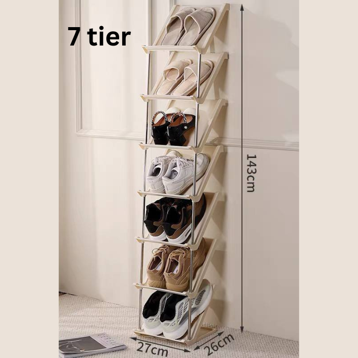 Minimalist Tall multi-layer sandwich style shoe rack | for BTO condo dormitory living room bedroom bathroom