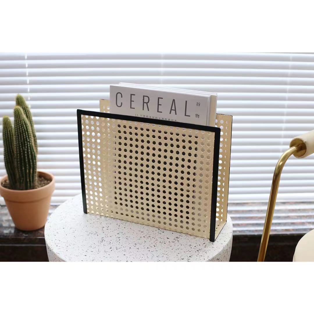 Rattan magazine holder