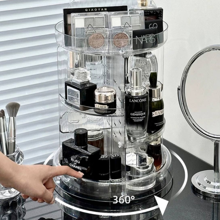 𝘿𝙞𝙖𝙢𝙤𝙣𝙙 Rotating Acrylic Makeup Organizer