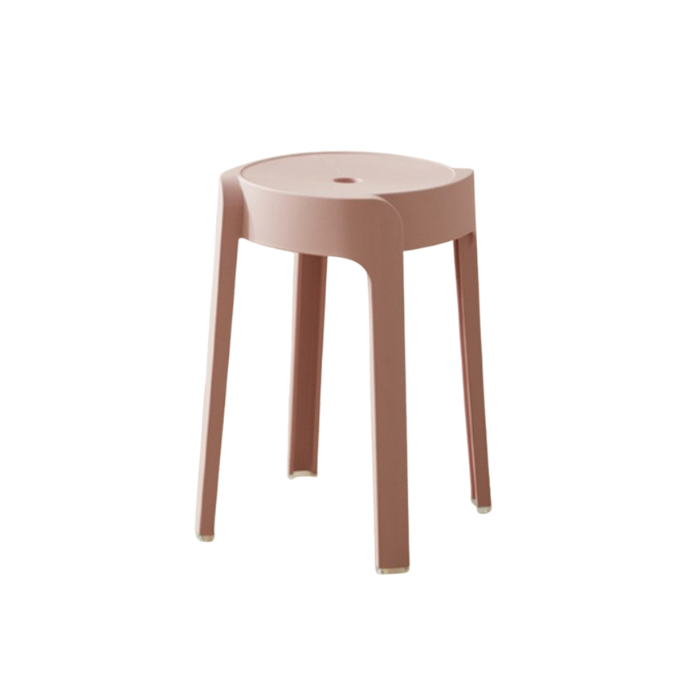 Stackable Neutral color round plastic stools