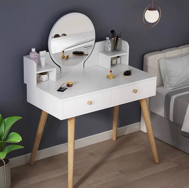 Daisy Modern white dressing table with grey stool  / Vanity table