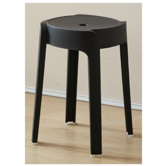 Stackable Neutral color round plastic stools