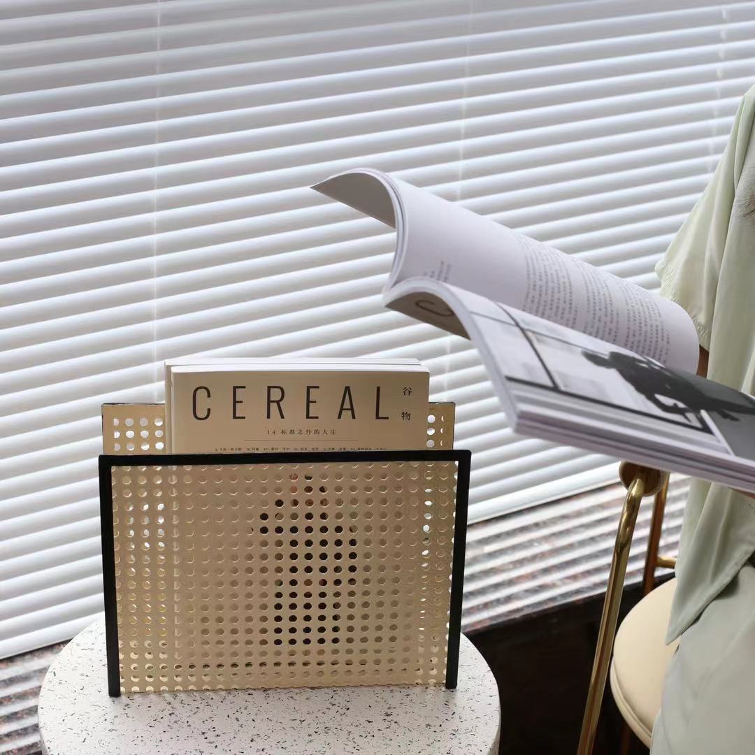 Rattan magazine holder