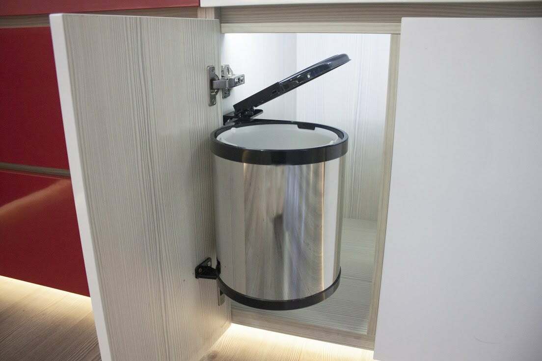 SUS304 Stainless Steel Build-in Cabinet Waste Bin