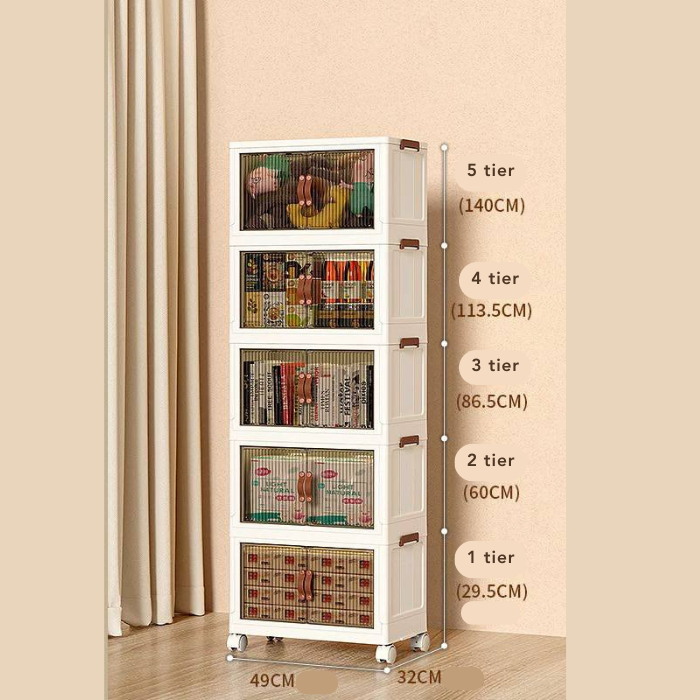 Joyco Multifunctional Collapsible Storage Bins Foldable with Lid & Wheels