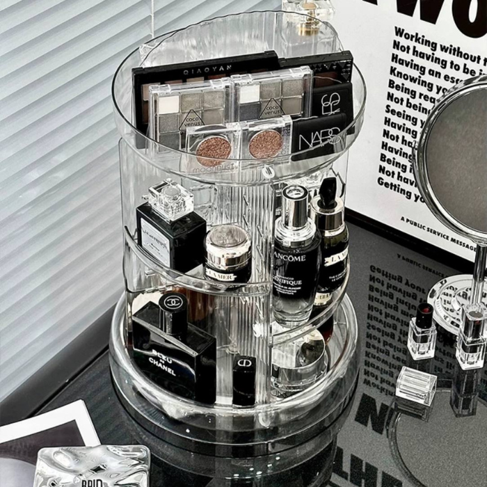 𝘿𝙞𝙖𝙢𝙤𝙣𝙙 Rotating Acrylic Makeup Organizer