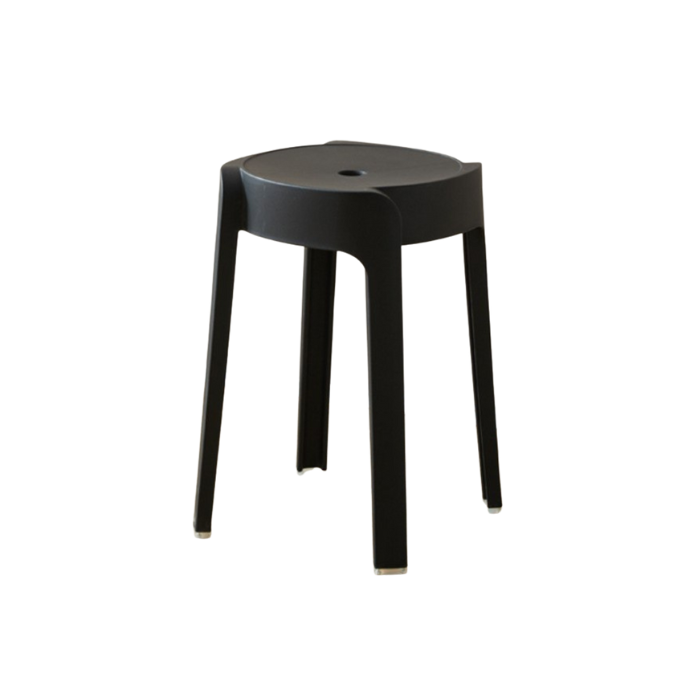 Stackable Neutral color round plastic stools