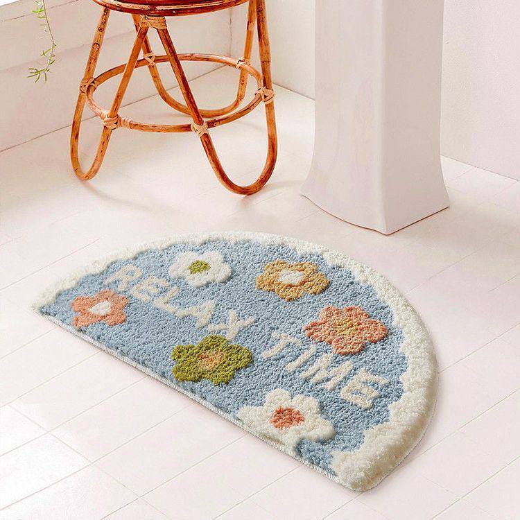 Half round soft & fluffy Door Mat, floor rug