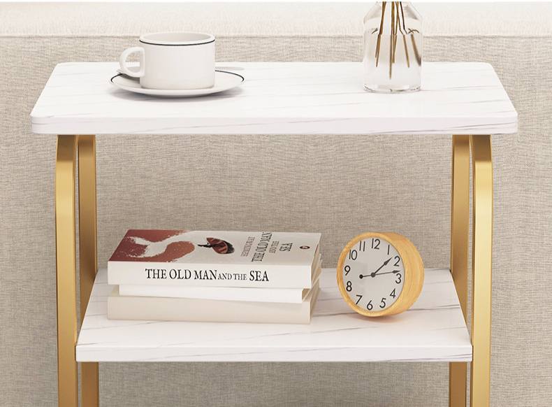 Everly Wood Coffee Table with marble design