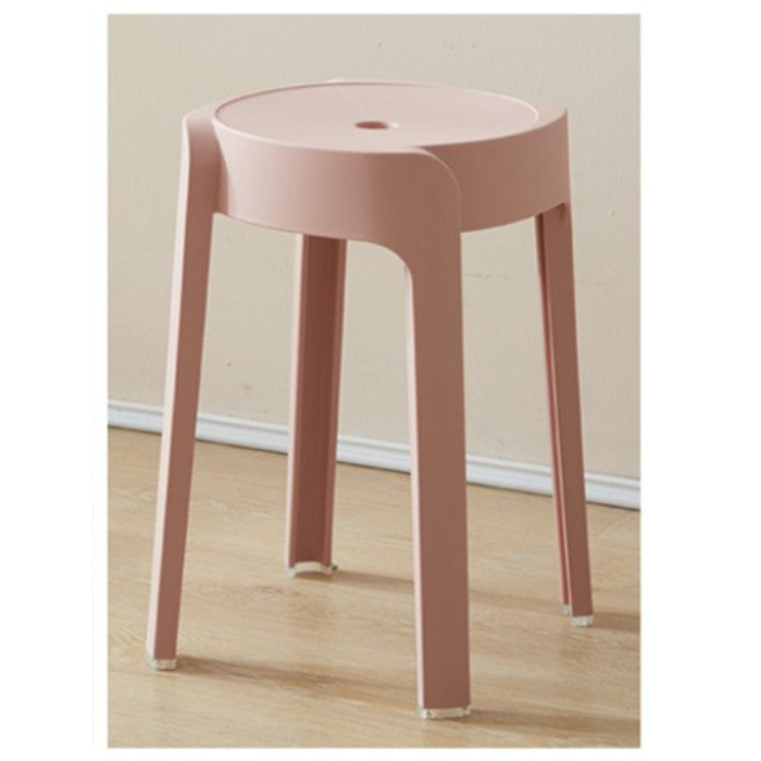 Stackable Neutral color round plastic stools