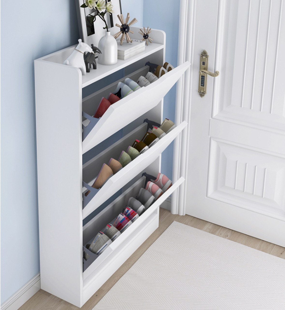Minimalist Swivel Ultra-Slim Shoe rack
