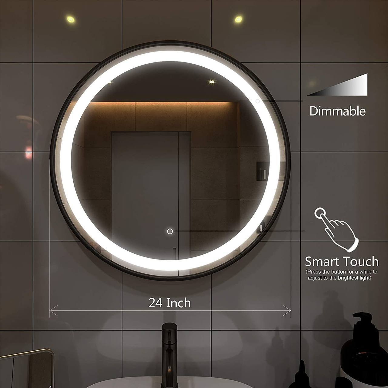 Casalle Dimmable LED round mirror