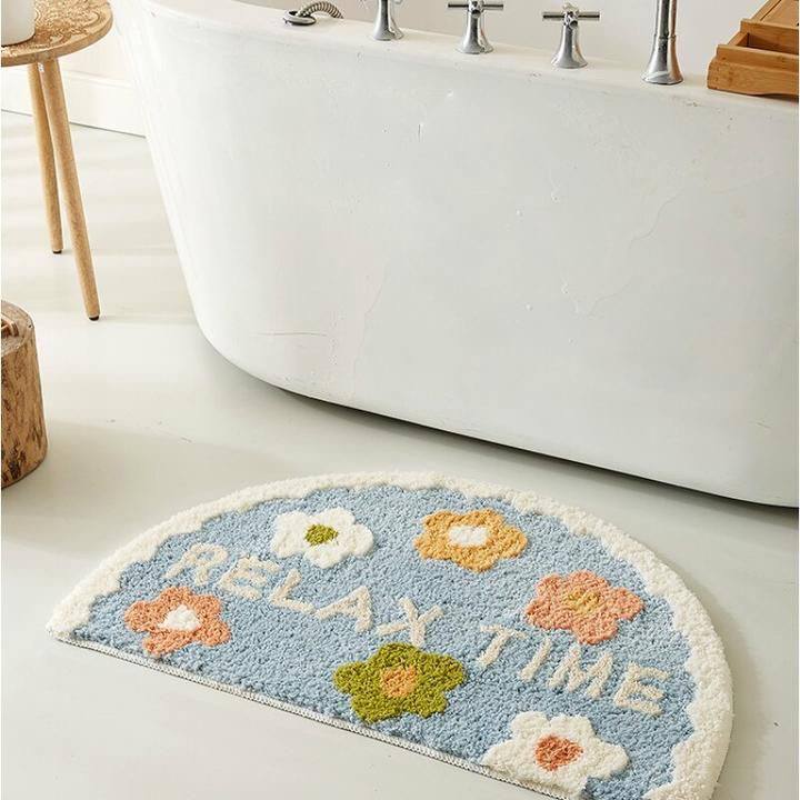 Half round soft & fluffy Door Mat, floor rug