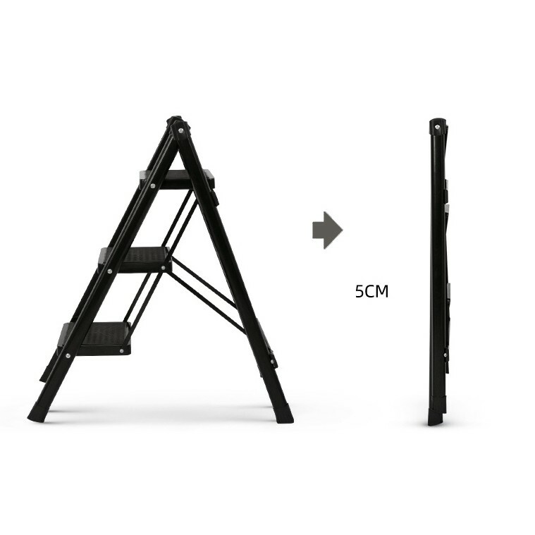 Household Jet Black Step Ladder | 2 and 3 steps