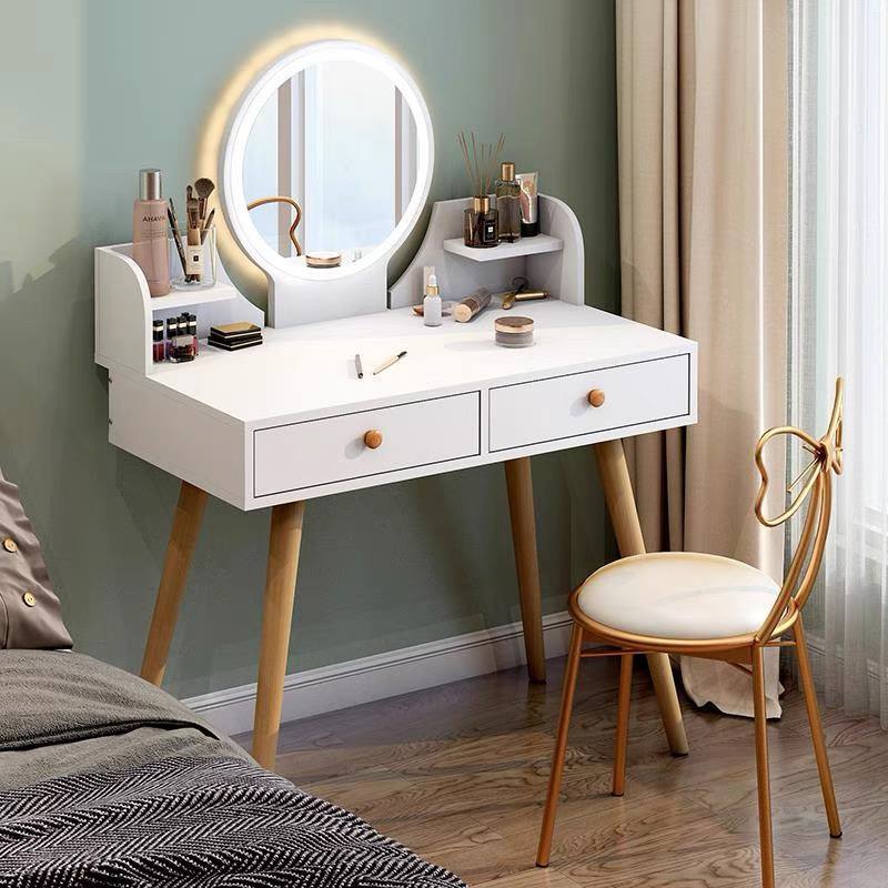 Daisy Modern white dressing table with grey stool  / Vanity table