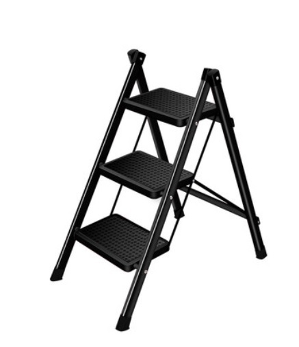 Household Jet Black Step Ladder | 2 and 3 steps