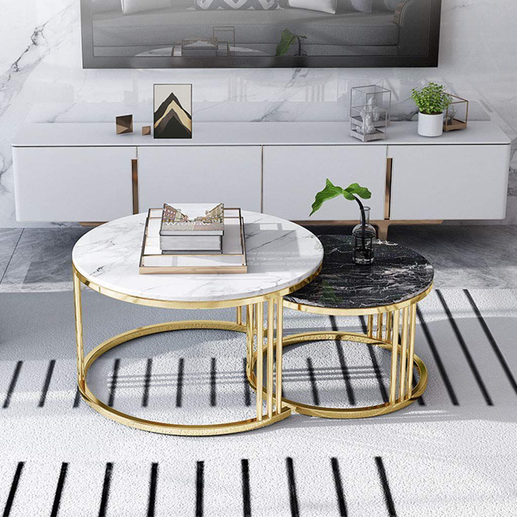 Twin Nesting Coffee Console Table (gold)
