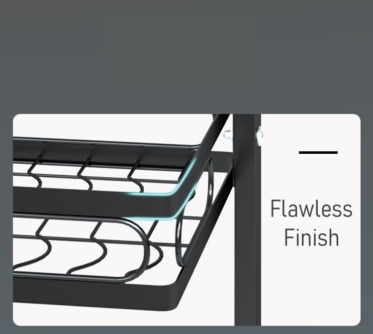 Raven Black Over the Sink Dish rack with full set holders