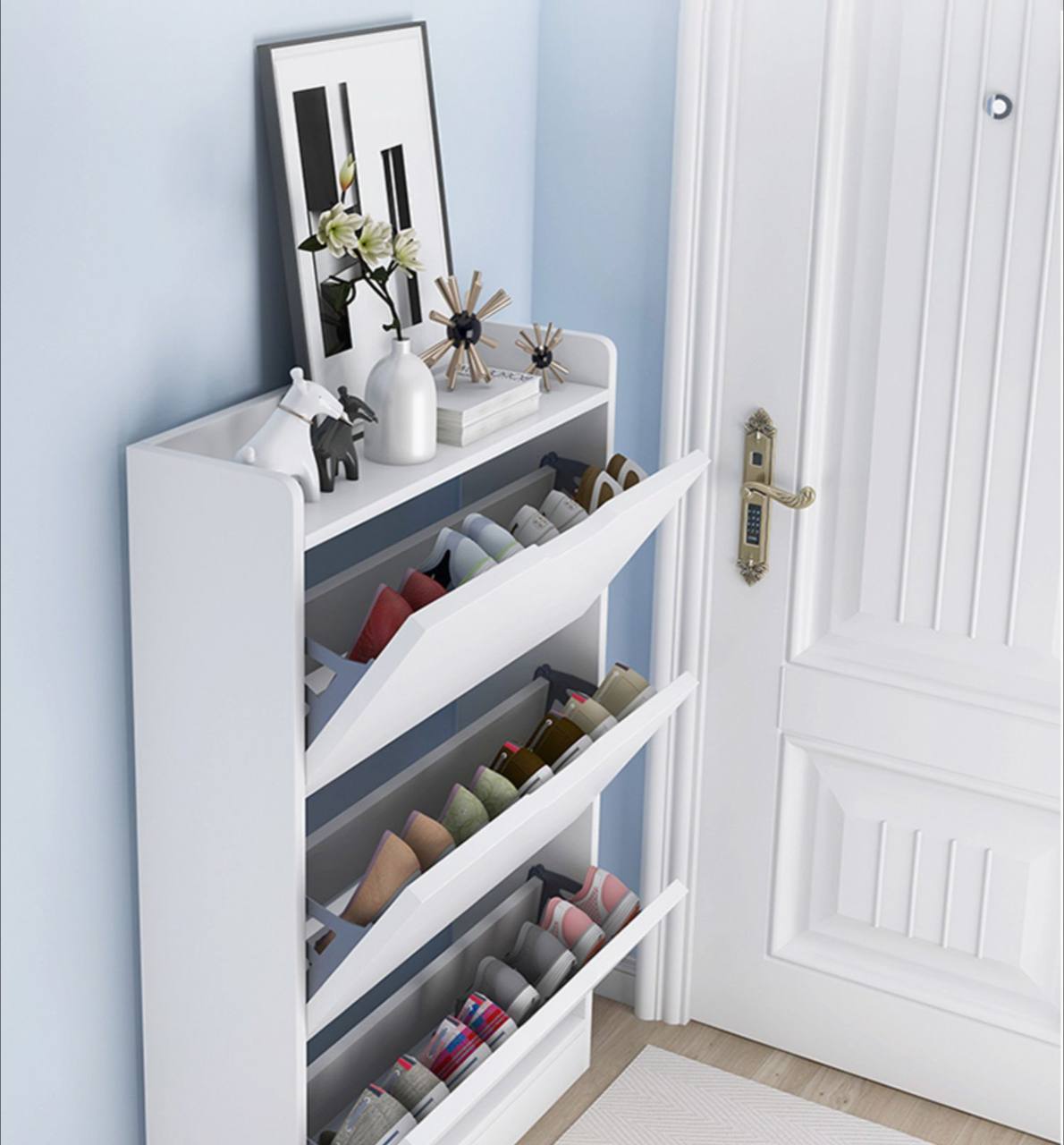 Minimalist Swivel Ultra-Slim Shoe rack