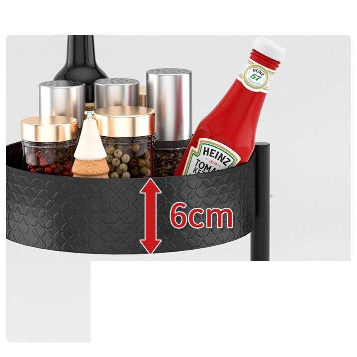 Sleek black rotating tray / kitchen seasoning organizer