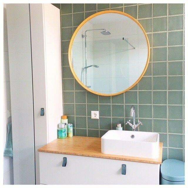 Statement Gold Round Mirror with Shelf