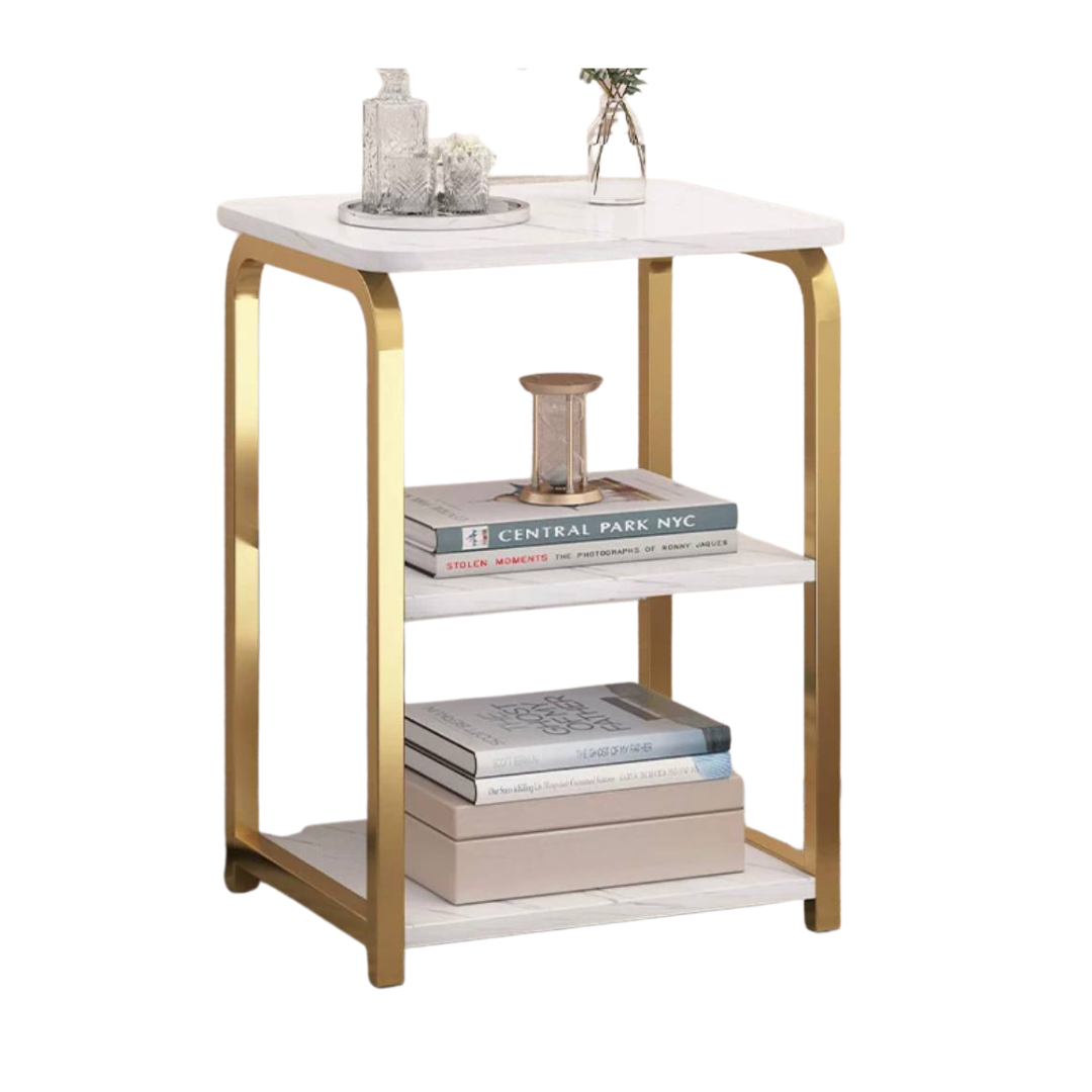 Everly Wood Coffee Table with marble design