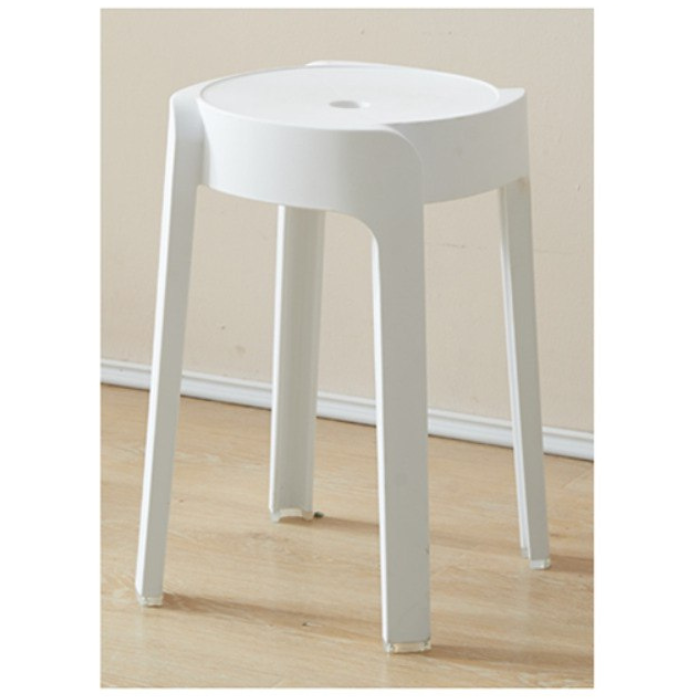 Stackable Neutral color round plastic stools