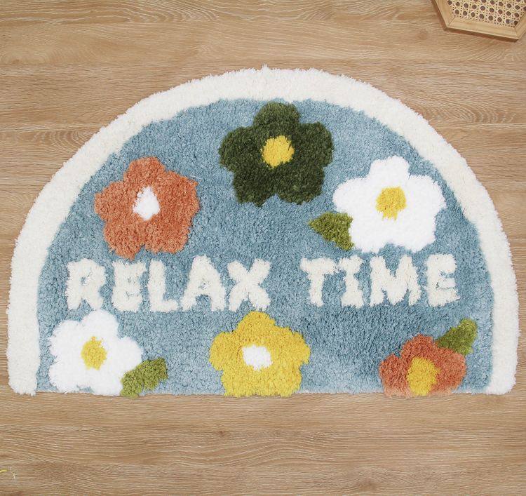 Half round soft & fluffy Door Mat, floor rug