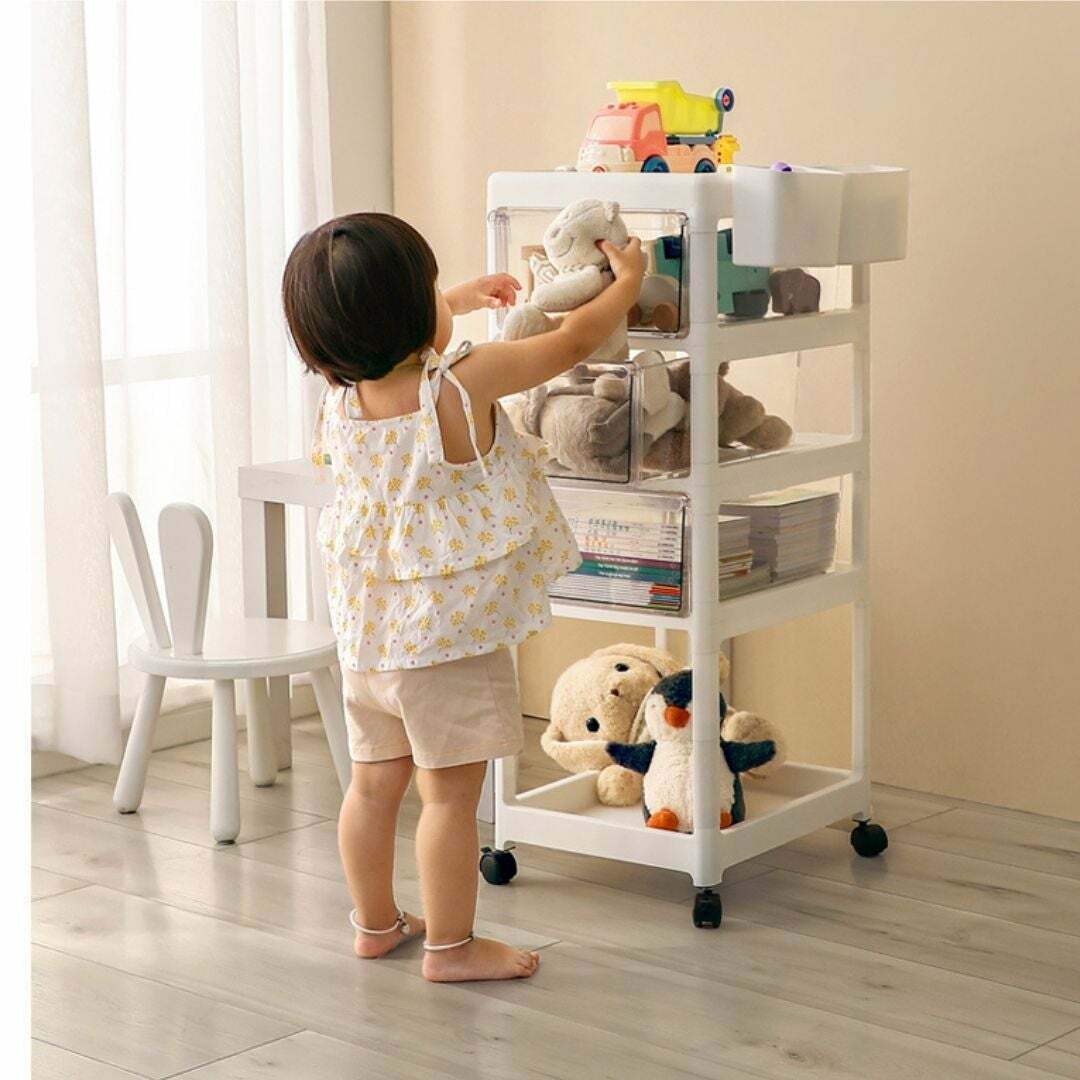 New born nursery storage trolley cart