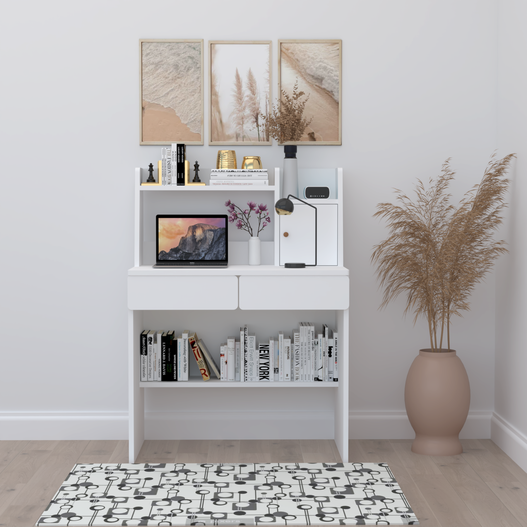 80cm Petit basic minimalist Study Desk with shelf and drawer