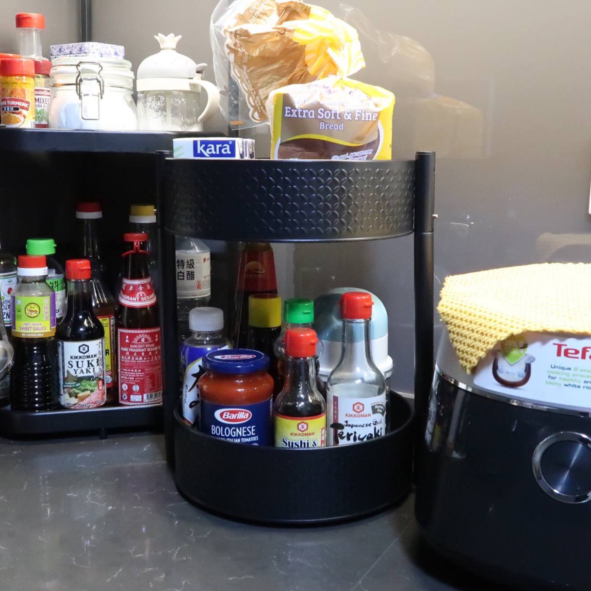 Rotating tray / Lazy susan kitchen seasoning organizer