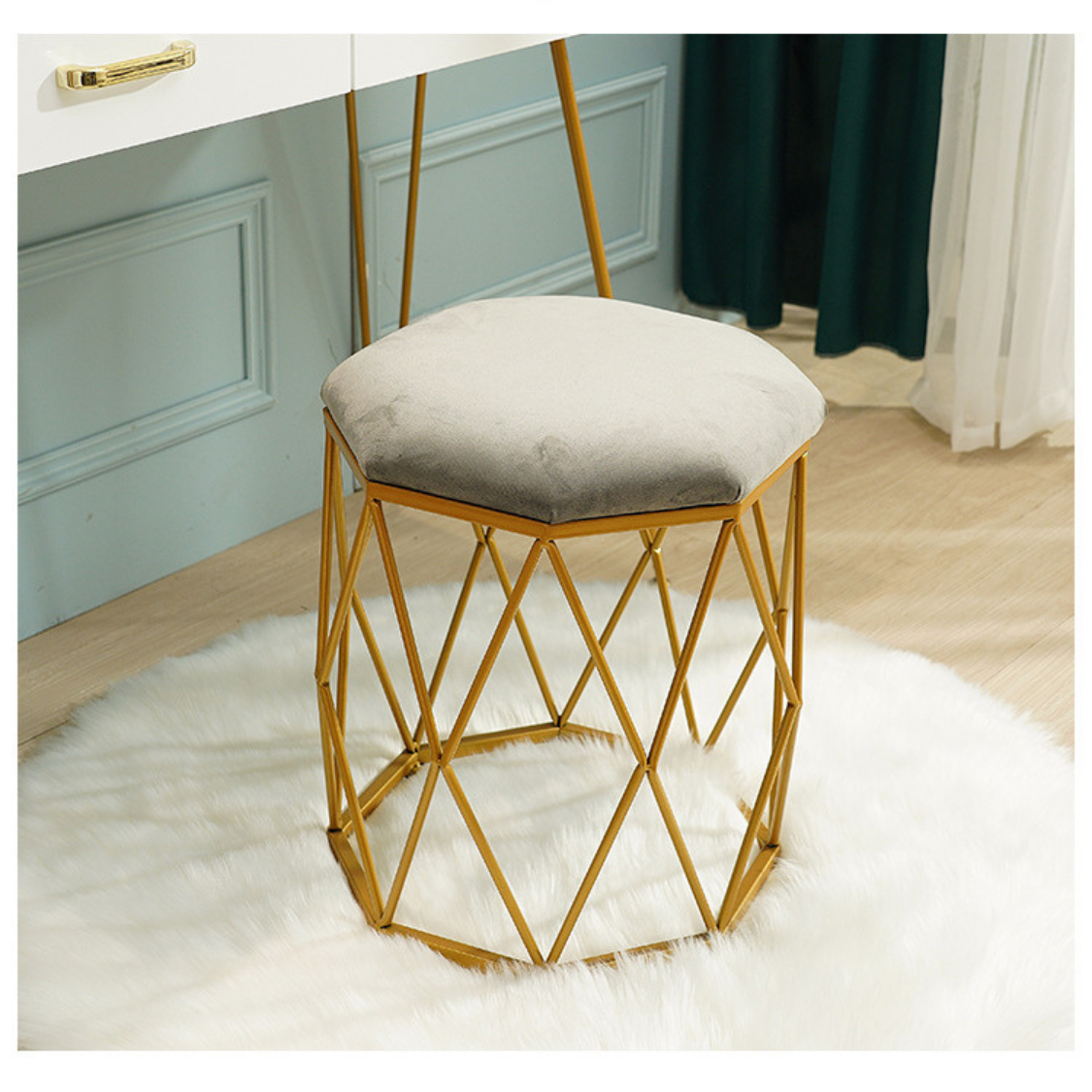 Lilith Suede Dressing Stool