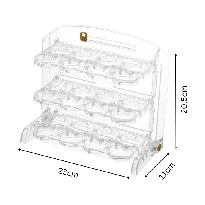 Egg storage organiser for refrigerator - in white
