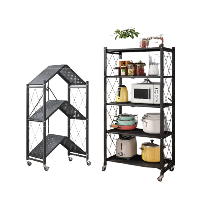 🇸🇬Foldable Unfold-to-use Storage Rack - storeroom/ kitchen organiser shelf Furniture / BTO / HOME/ REVAMP