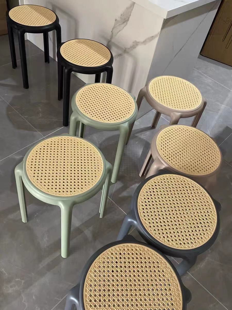 Derlyna Rattan stackable stools