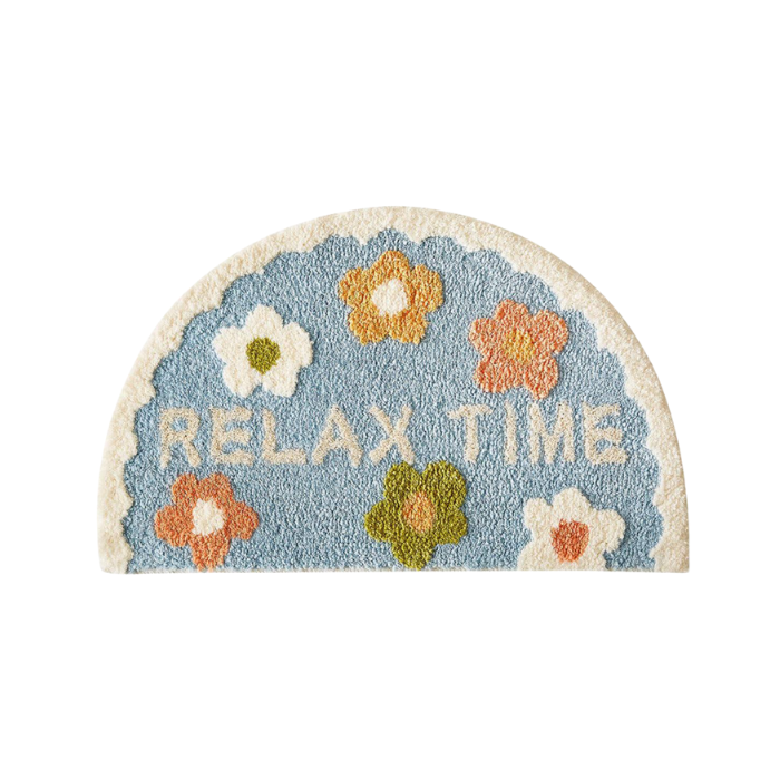 Half round soft & fluffy Door Mat, floor rug