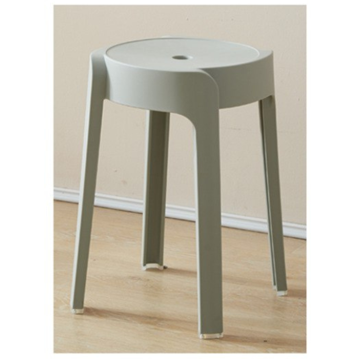 Stackable Neutral color round plastic stools