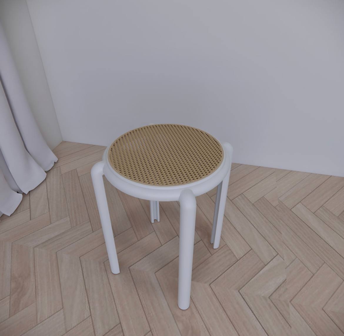 Derlyna Rattan stackable stools