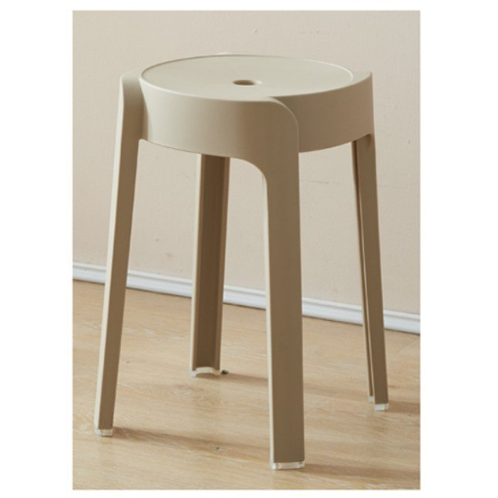 Stackable Neutral color round plastic stools